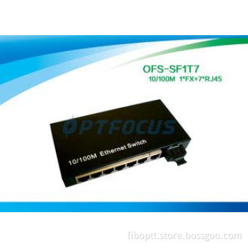DF SM 8 Port Fiber Optic Switch , 1310nm 20KM SC Network 10